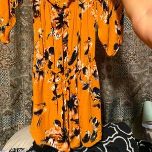 Yellow/orange floral romper